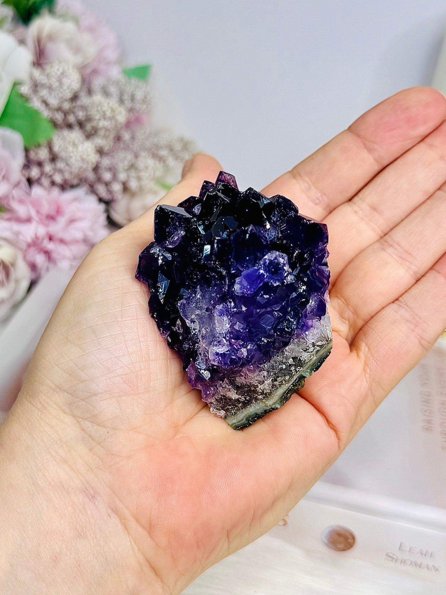 High Grade Amethyst Cluster with Rosette Formation 135g