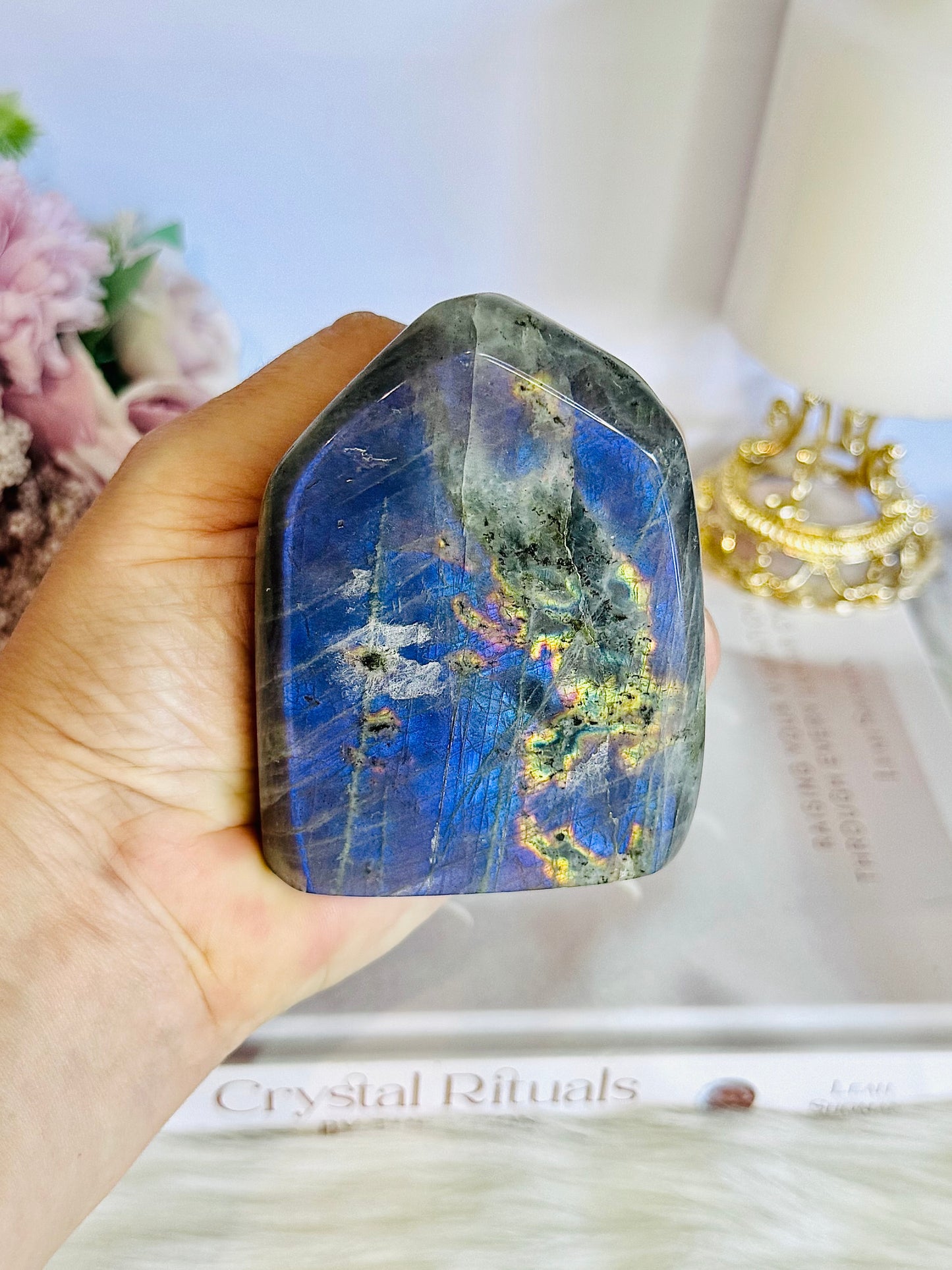 Beautiful Chunky 9cm Labradorite Freeform with Stunning Flash