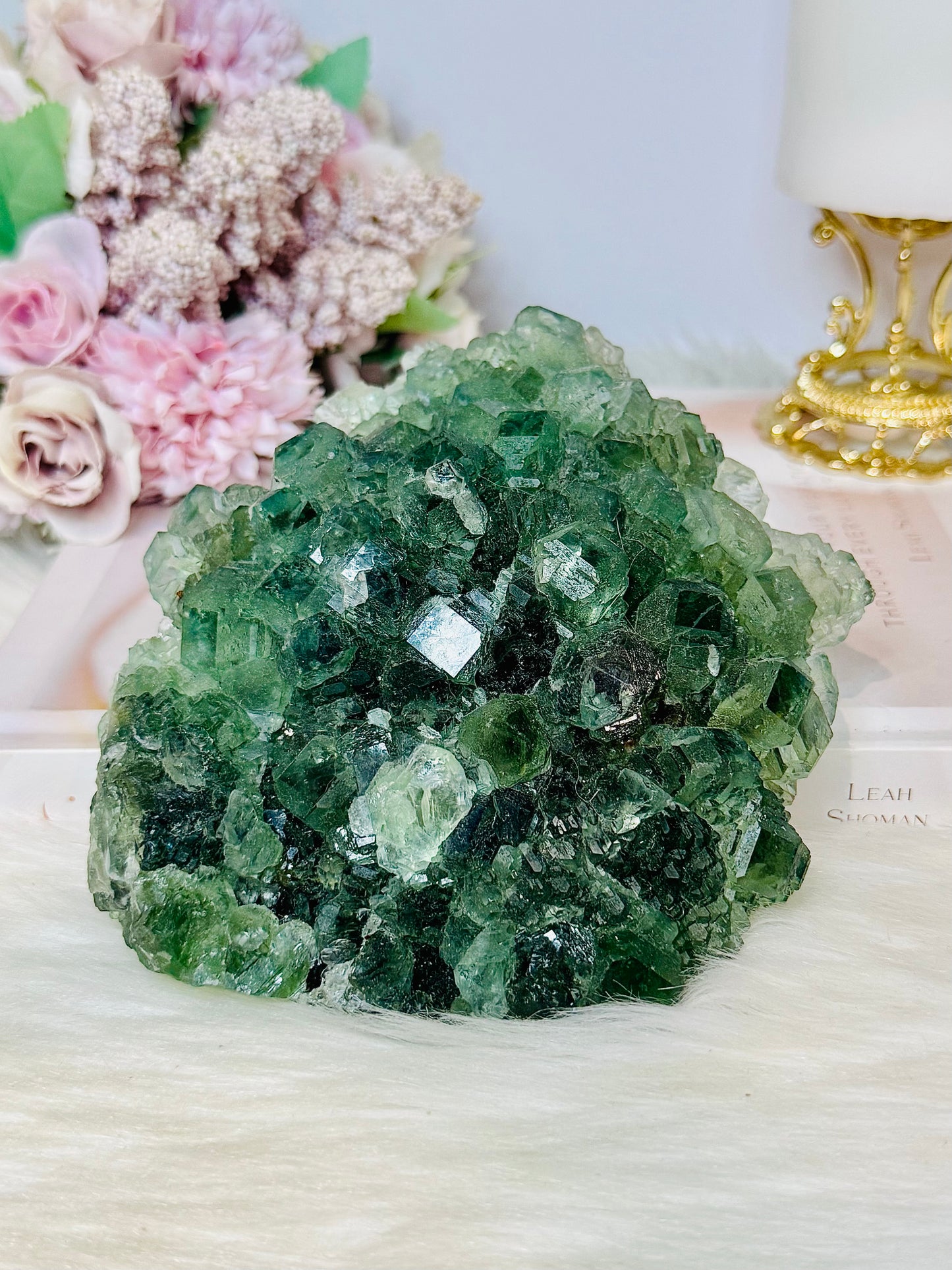 High Grade Green Cubed Fluorite Specimen 14cm 1KG