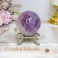 High Grade Amethyst X Agate Sphere On Stand 227g