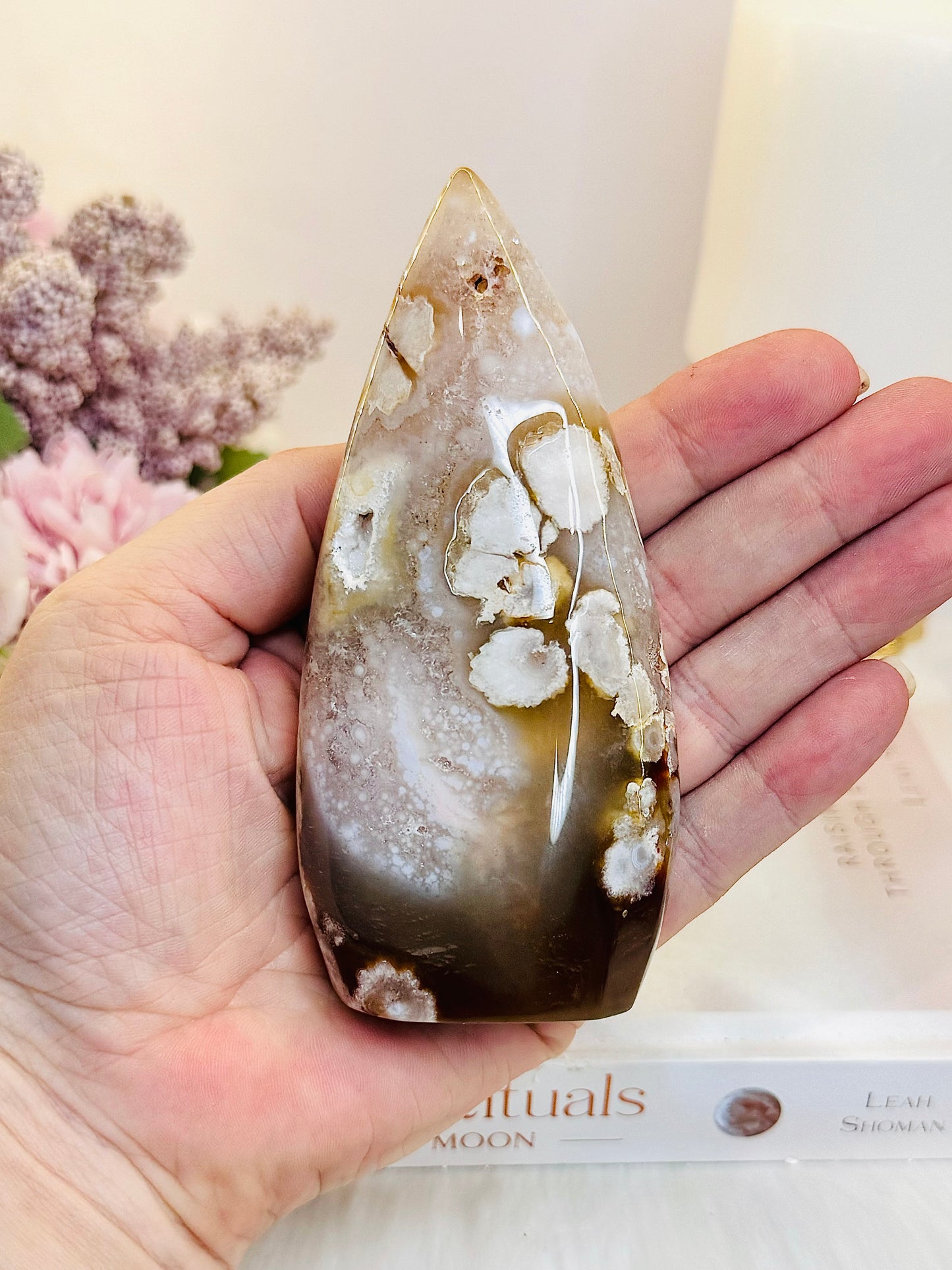 Perfect 11.5cm Druzy Flower Agate Freeform | Flame