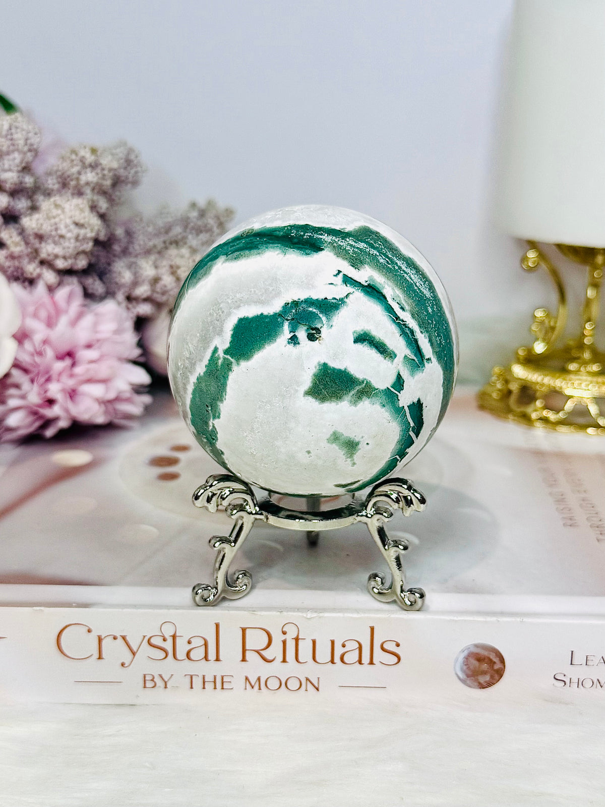 Unicorn Jasper Sphere on Stand 337g
