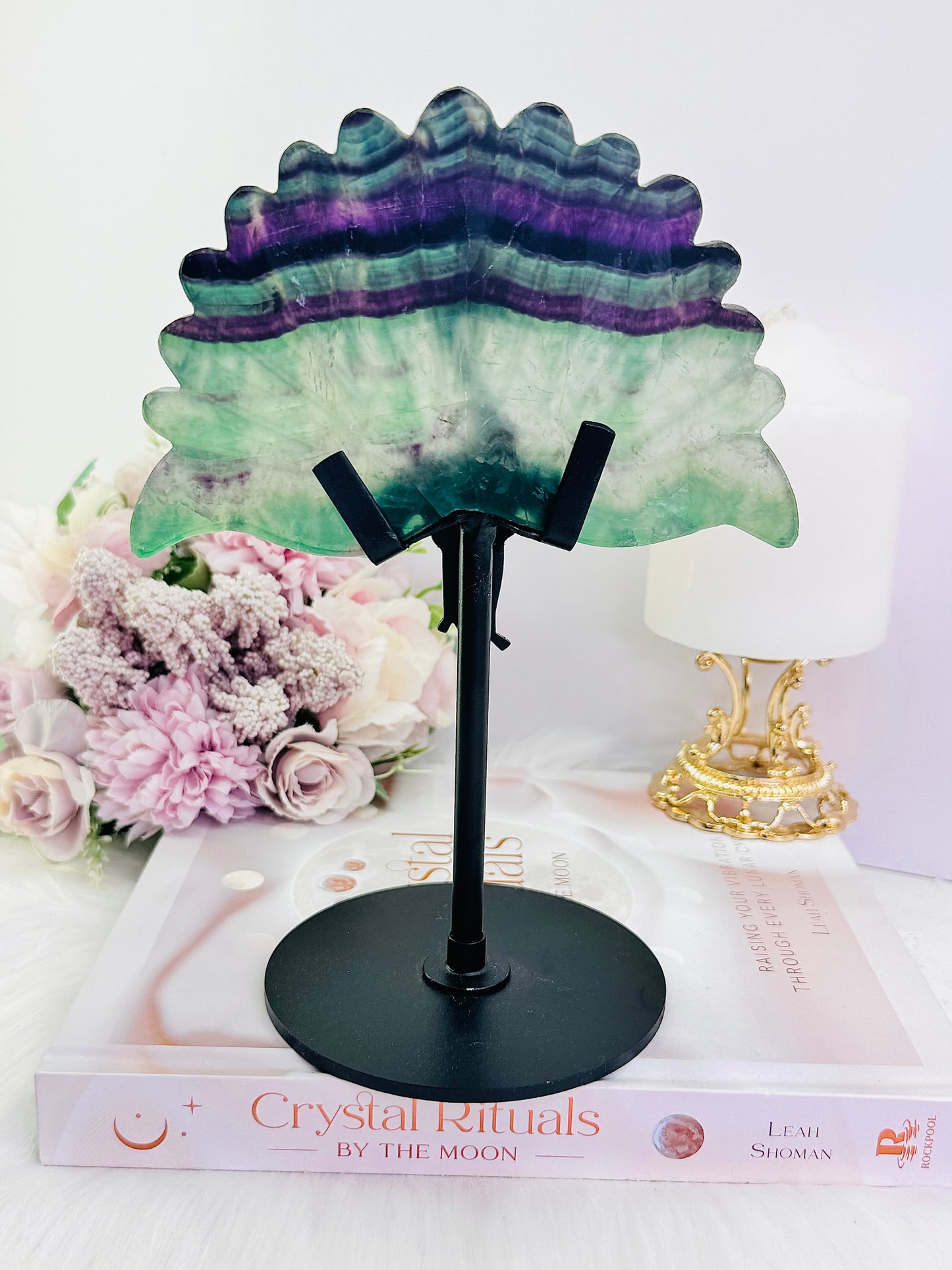 Wow!!! Incredibly Exquisite Large 22cm (inc stand) Fluorite Peacock ~ Such A Beautiful Piece