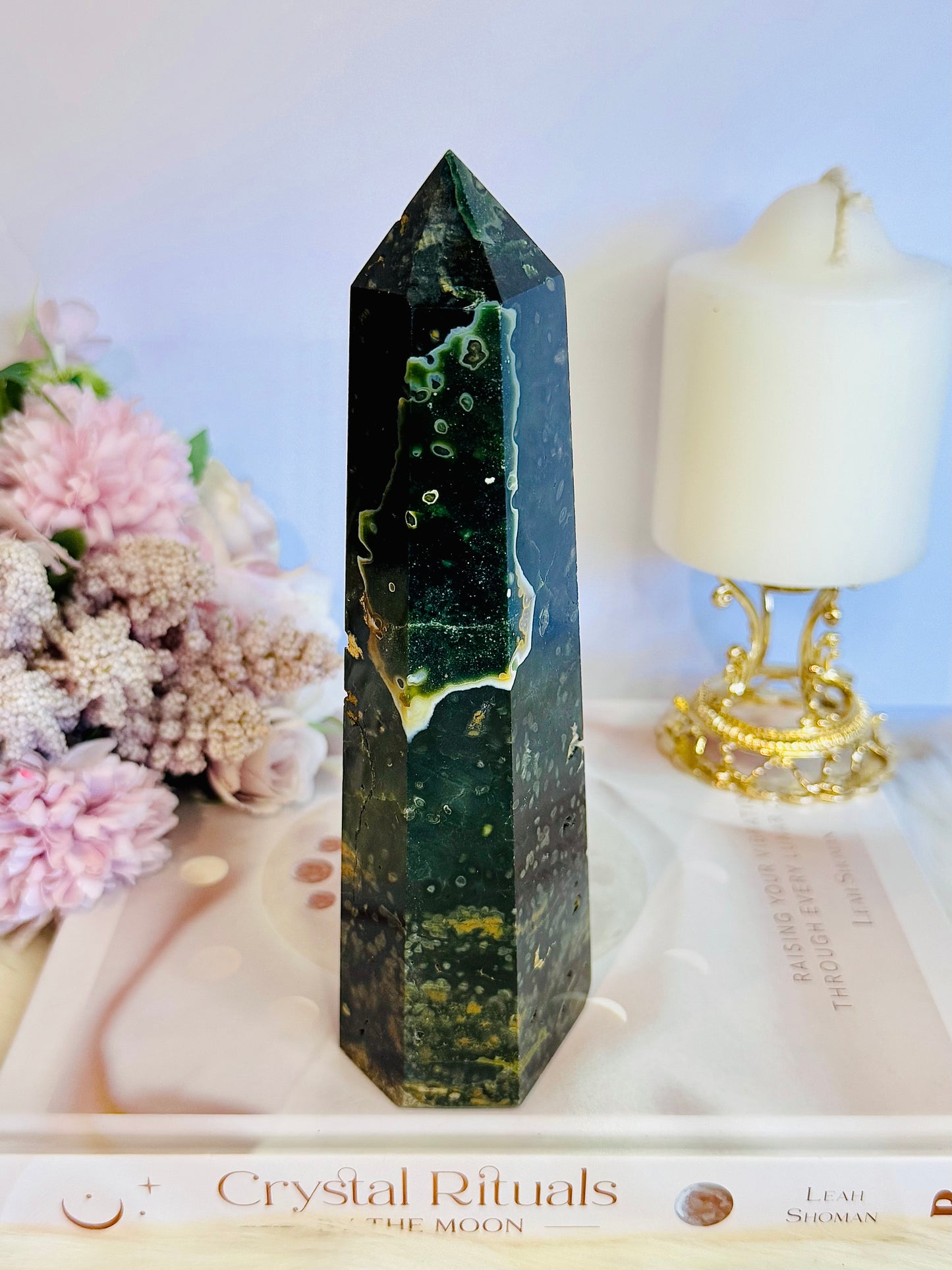 Incredible Large 19cm 621gram Ocean Jasper Tower