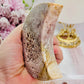 Large Pink Amethyst Druzy Moon Chunky Carving 10cm