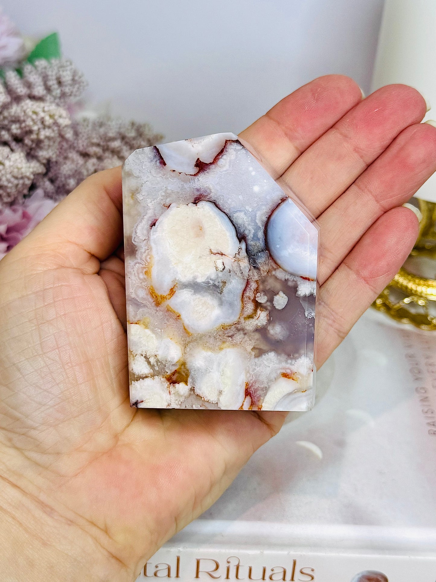Flower Agate Polished Natural Freeform 251g