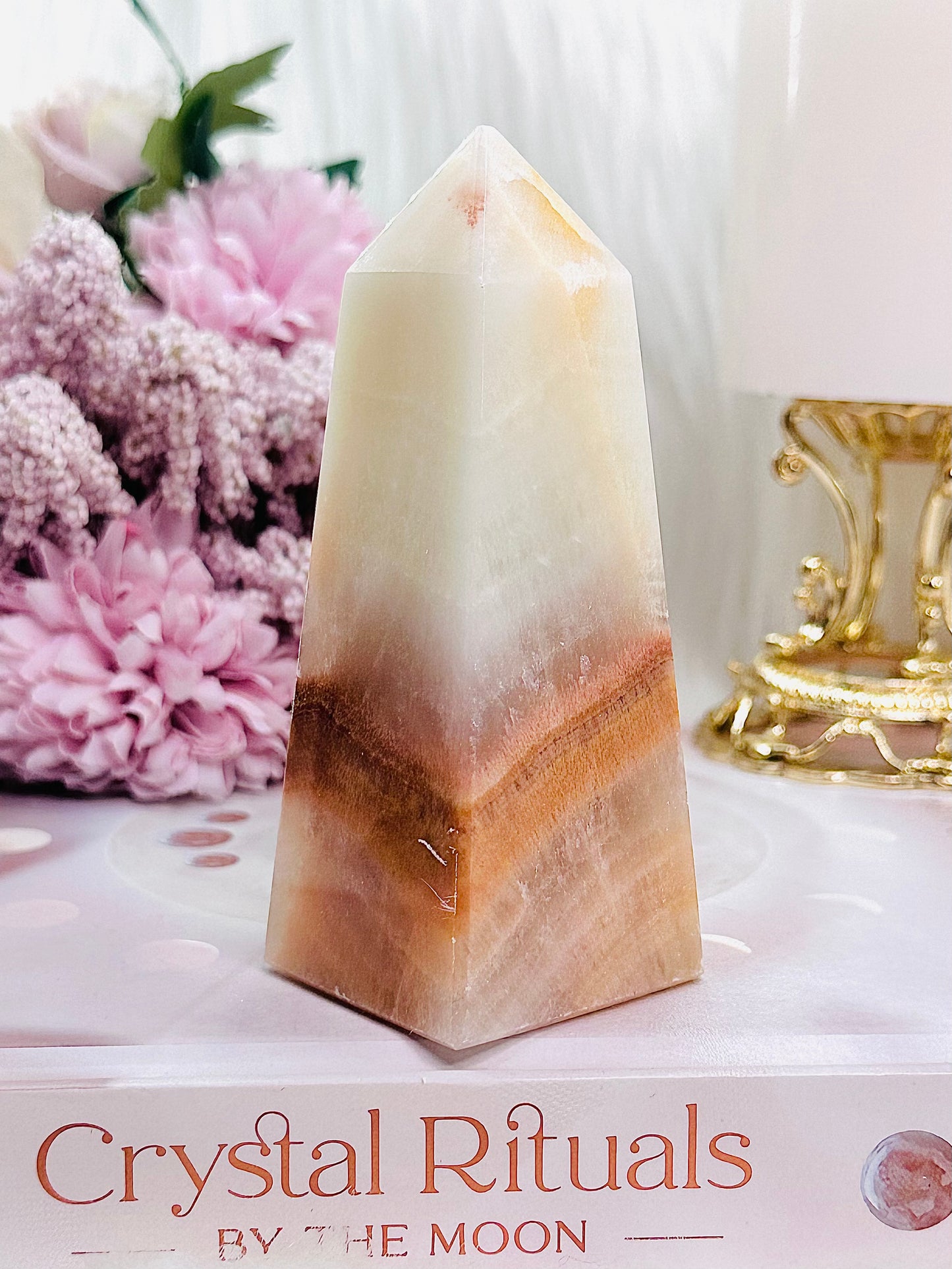 Gorgeous Chunky Banded Calcite Obelisk | Tower