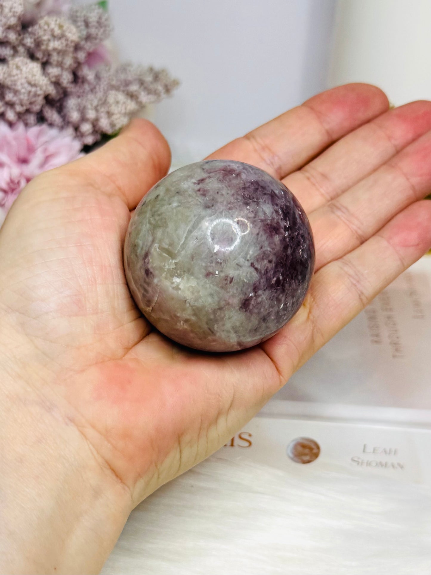 Pink Tourmaline Sphere on Stand 191g