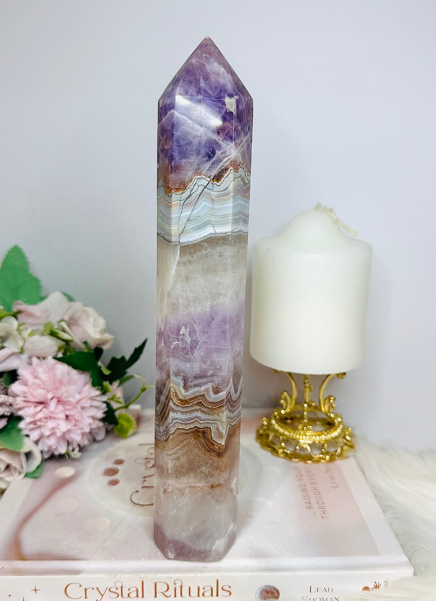 Large Amethyst X Agate Chunky Tower 23.5cm