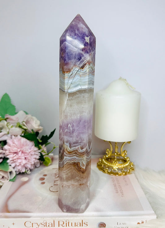 Large Amethyst X Agate Chunky Tower 23.5cm