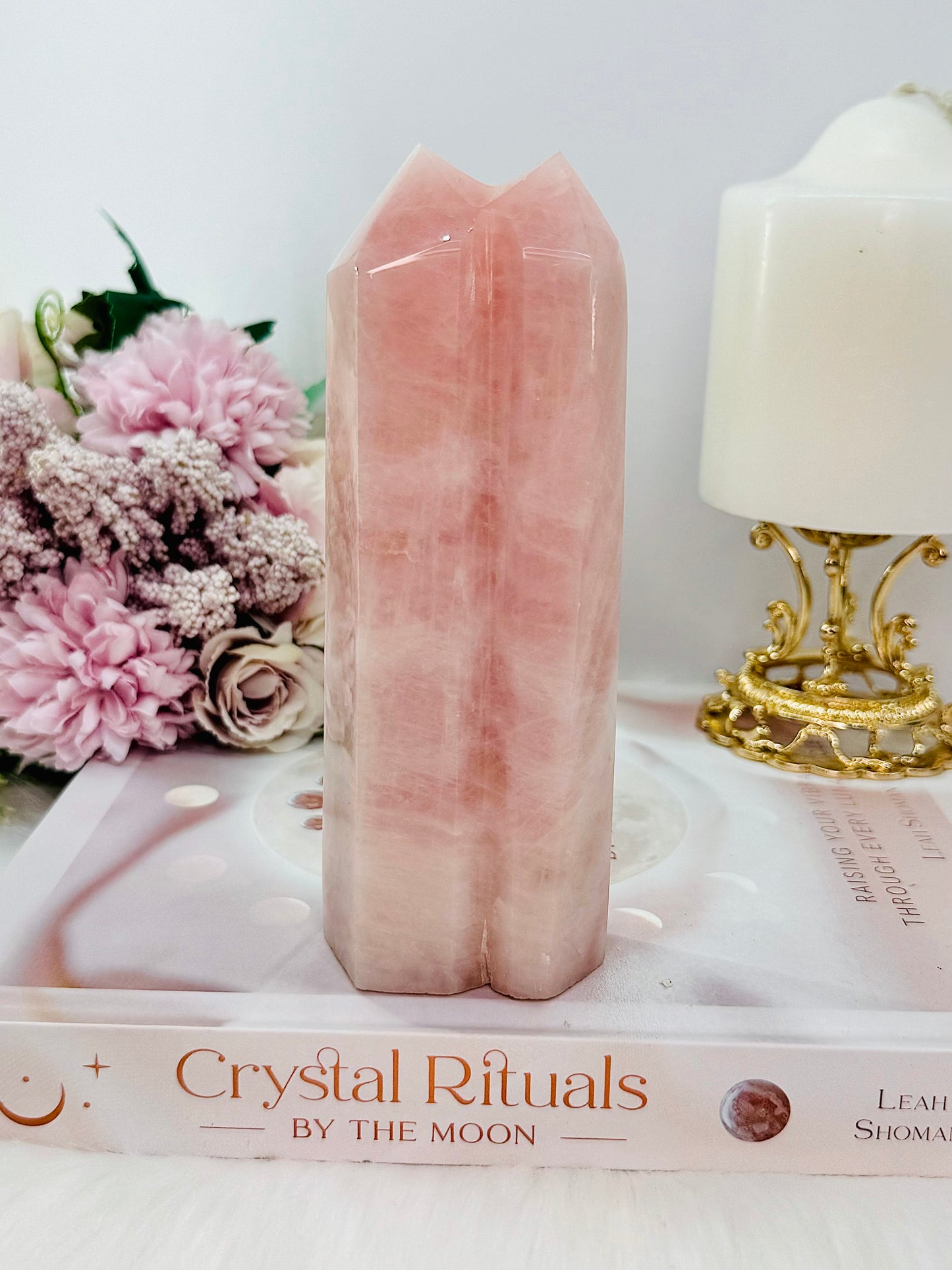 Classy & Absolutely Gorgeous Large 14.5cm Rose Quartz Double Tower Truly Gorgeous