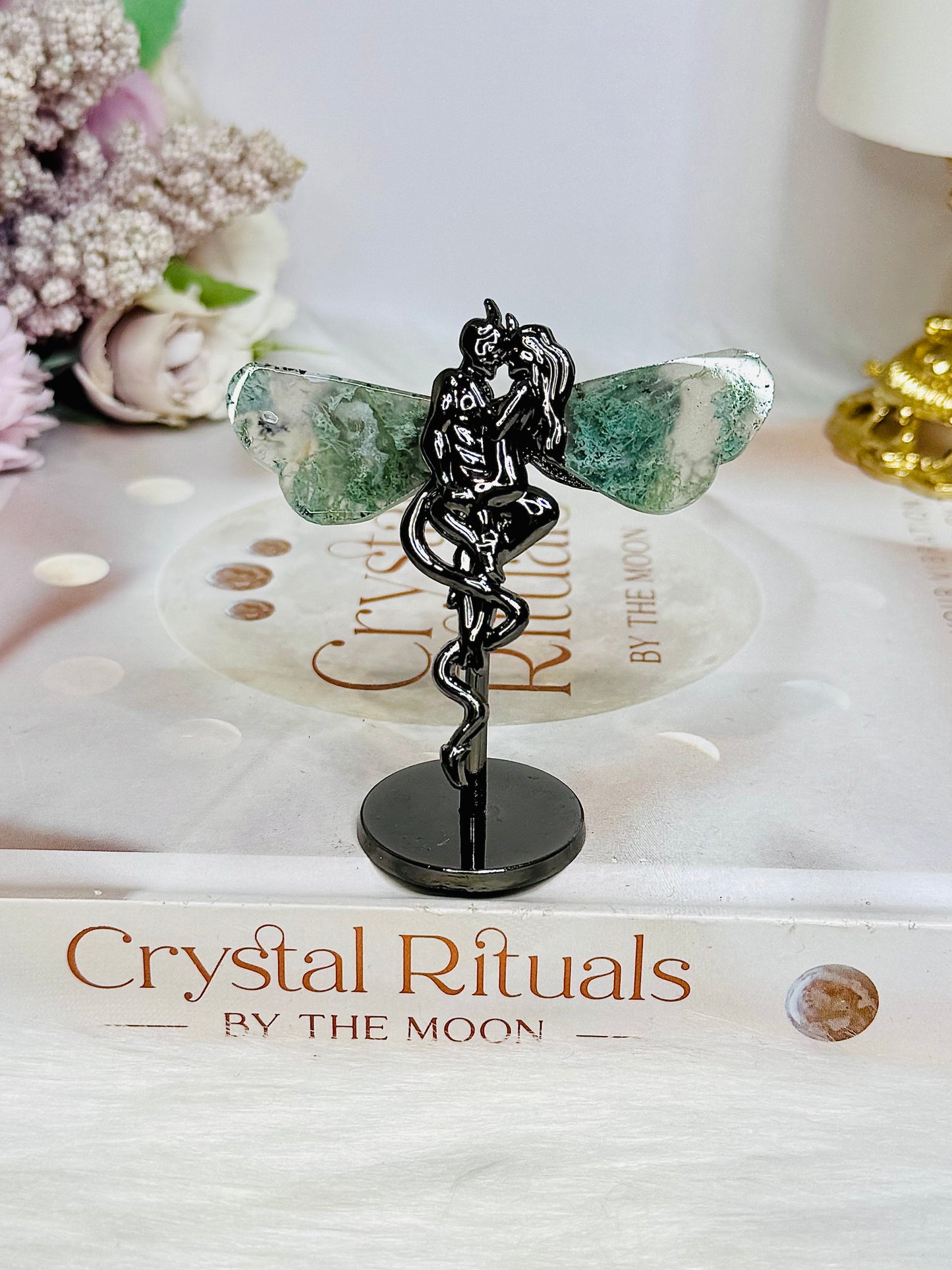 Moss Agate Angel | Devil Wings 7cm