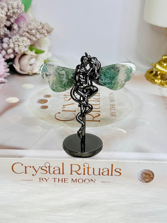 Moss Agate Angel | Devil Wings 7cm