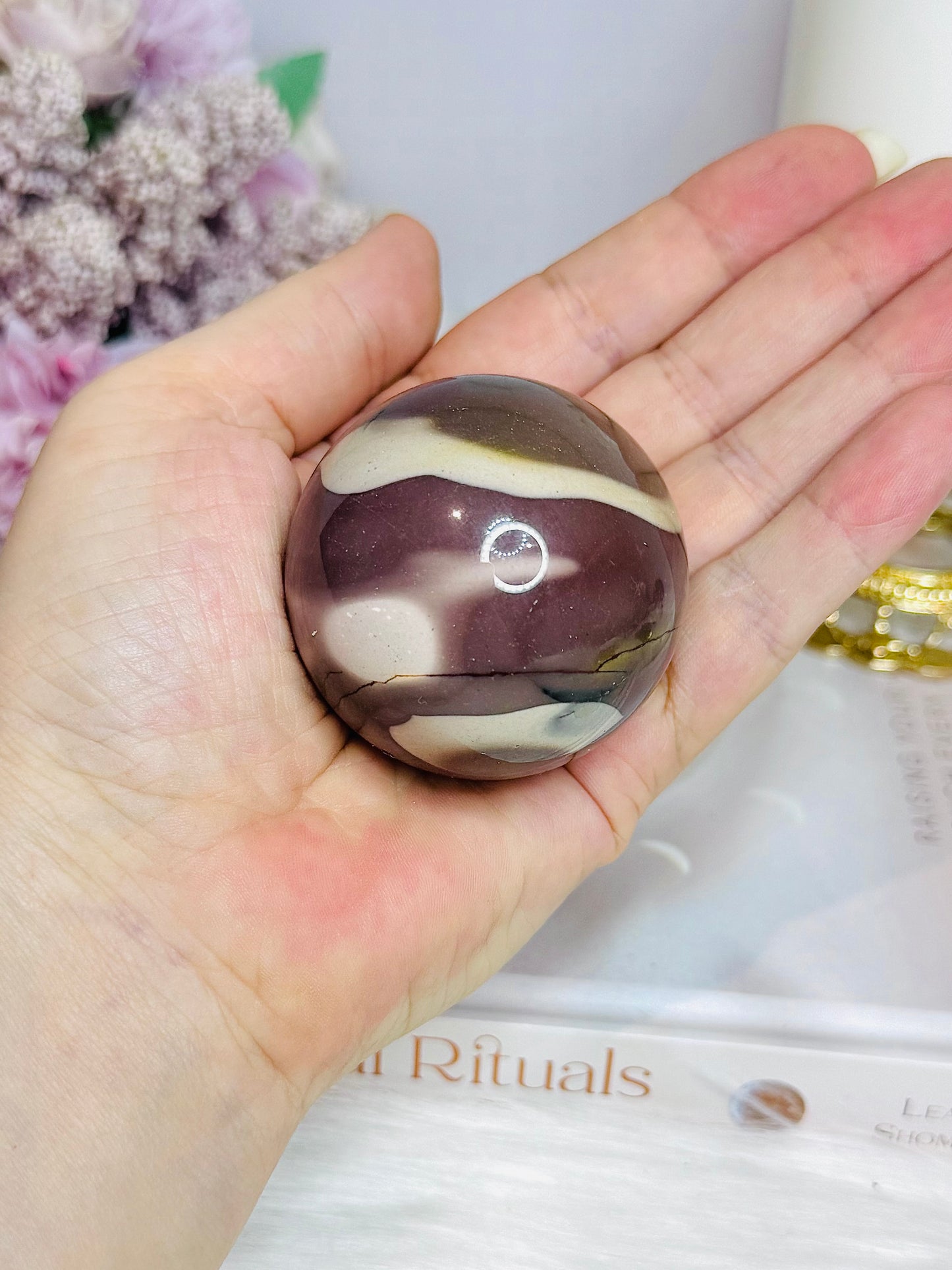 Mookaite Jasper Sphere on Stand 168g