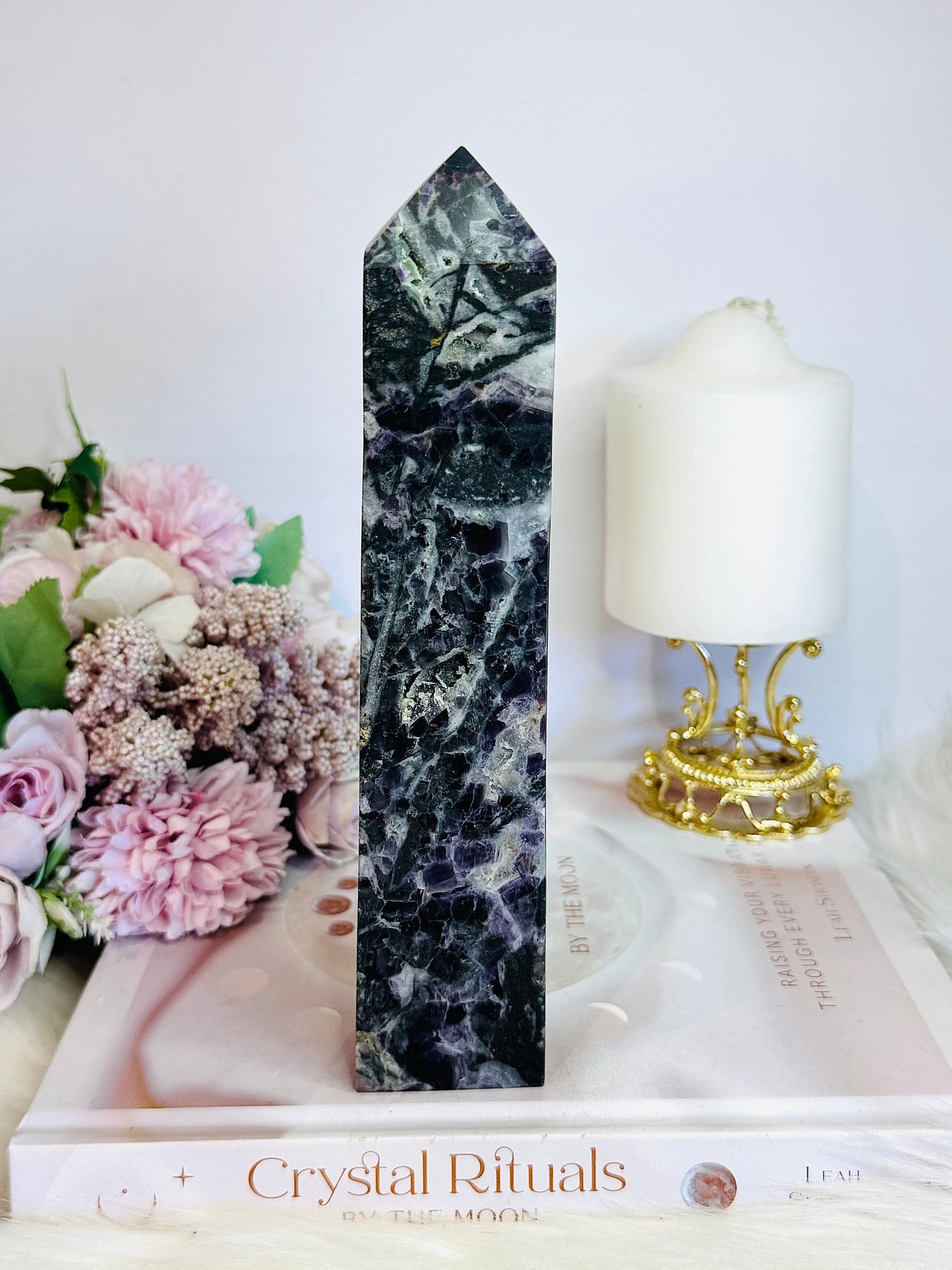 Large Sphalerite X Fluorite Tower 20cm