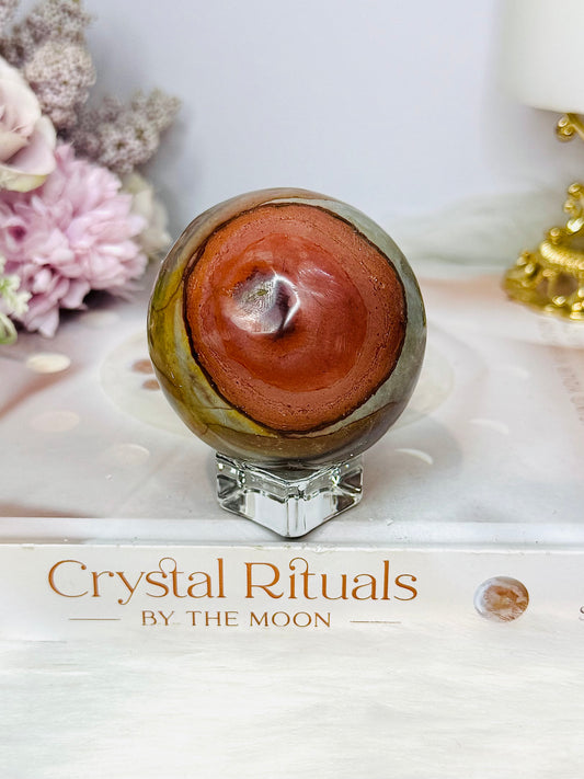 Polychrome Jasper Sphere on Stand 253g