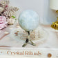 Blue Calcite Sphere on Stand 167g