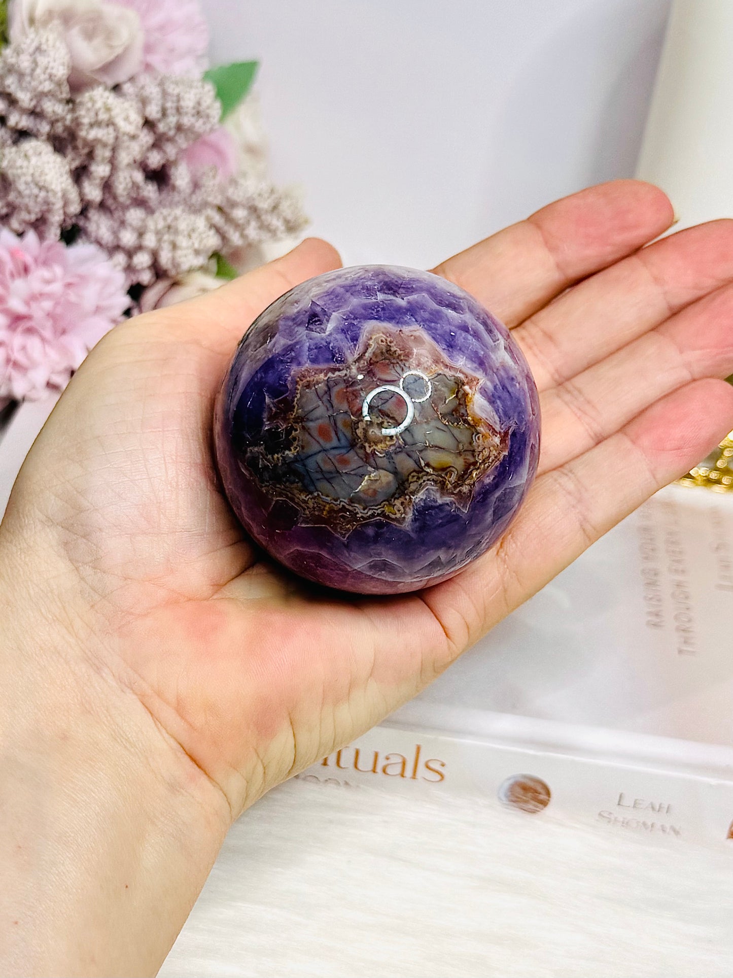 Crazy Lace Amethyst Sphere on Stand 273g