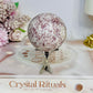 Pink Tourmaline Sphere on Stand 215g