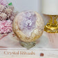 Large Rare Amethyst X Flower Agate Sphere On Stand 710g