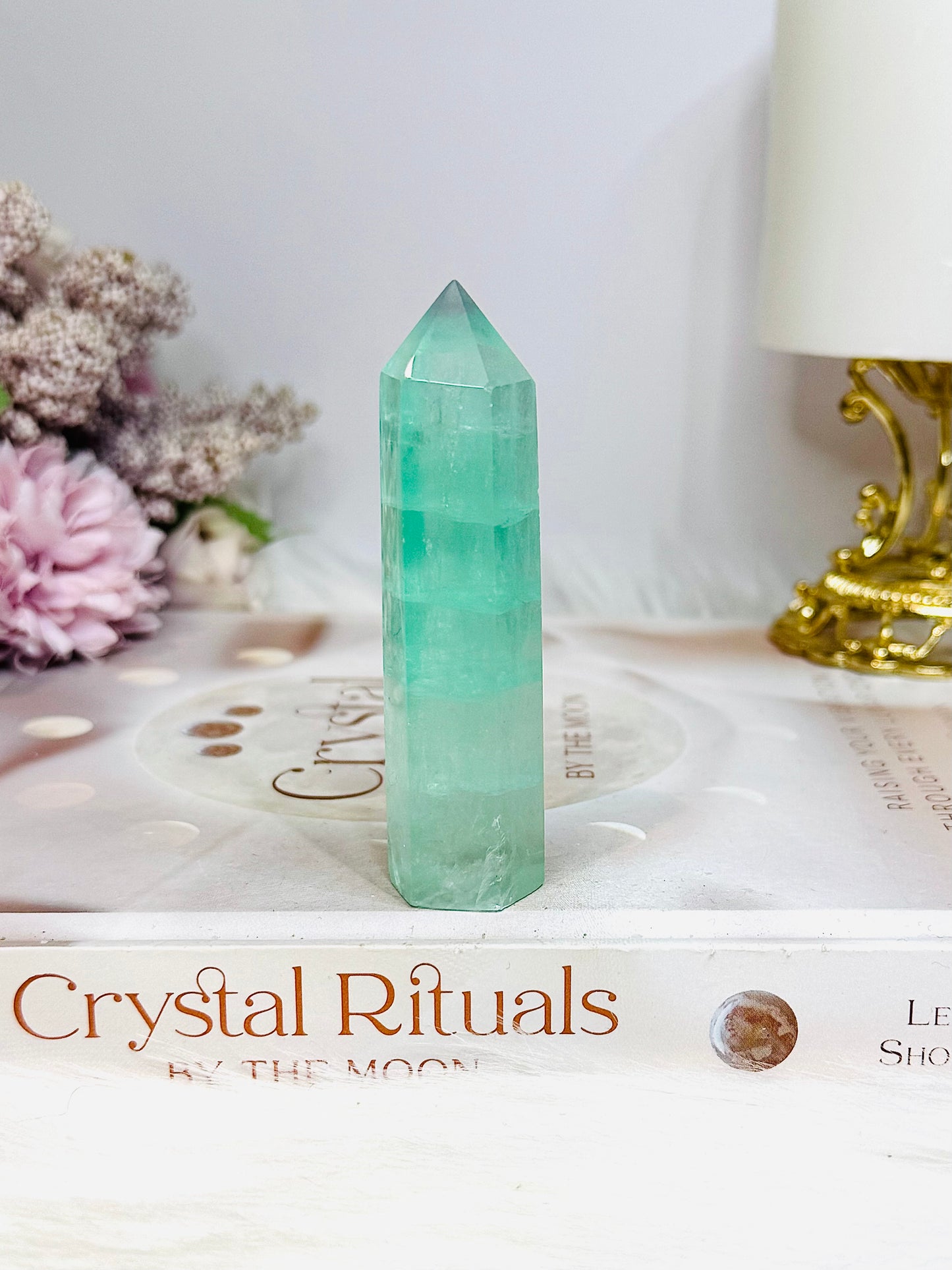 High Grade Green Watermelon Fluorite Tower 8cm