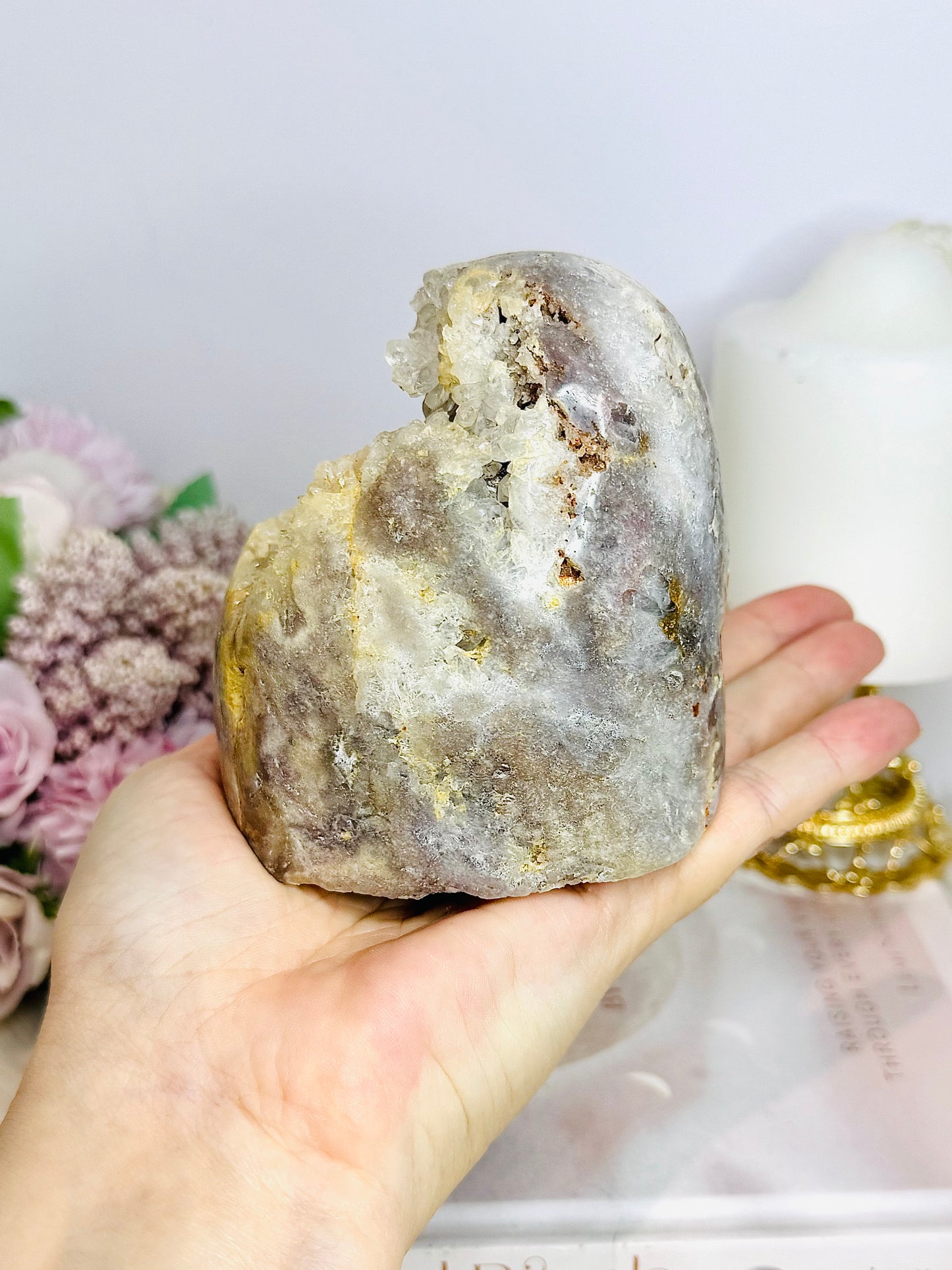 Natural Pink Amethyst Druzy Freeform 762g