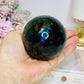 Large Labradorite Sphere 449g On Silver Stand (stand used in pic is display only)