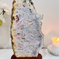 Classy & Fabulous ~ The Most Stunning Huge 46cm 4.5KG Druzy Pink Amethyst Slab | Platter Full of Crystallisation & Rutile Formation Absolutely Stunning (Timber stand is removable)