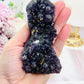 Natural Purple Root Fluorite Druzy Tower 11cm