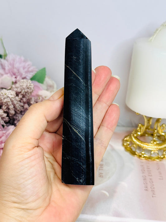 Rare Blue Tigers Eye Tower 12.5cm