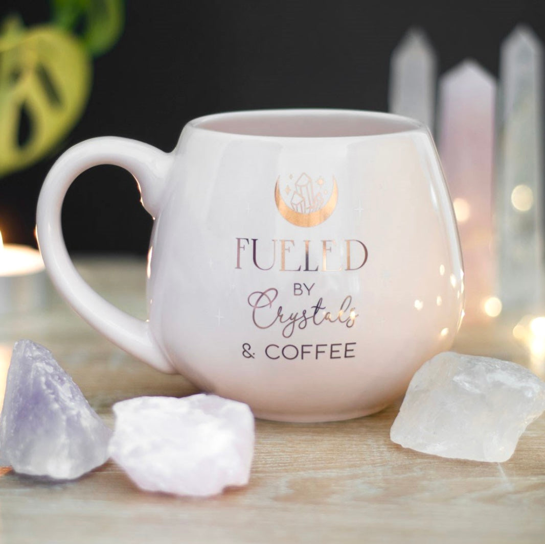 ‘Fueled By Crystals & Coffee’ Large Coffee Mug In Gift Box