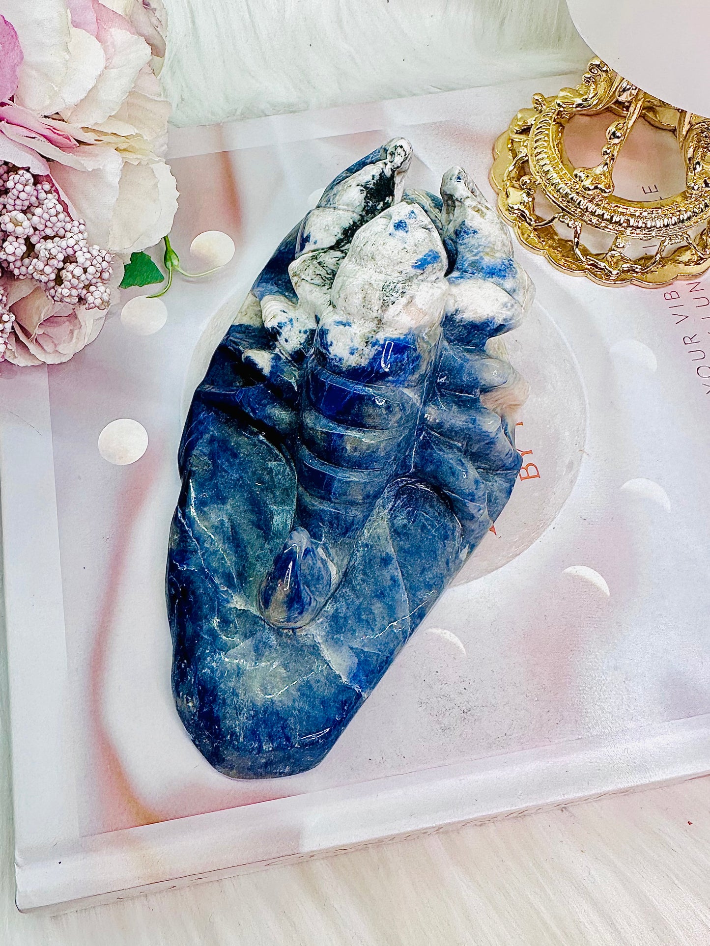 Brings Calmness To The Mind ~ Awesome Large Chunky Sodalite Scorpion Carving 15cm