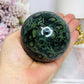 Large Green Kambaba Jasper Sphere on Stand 517g
