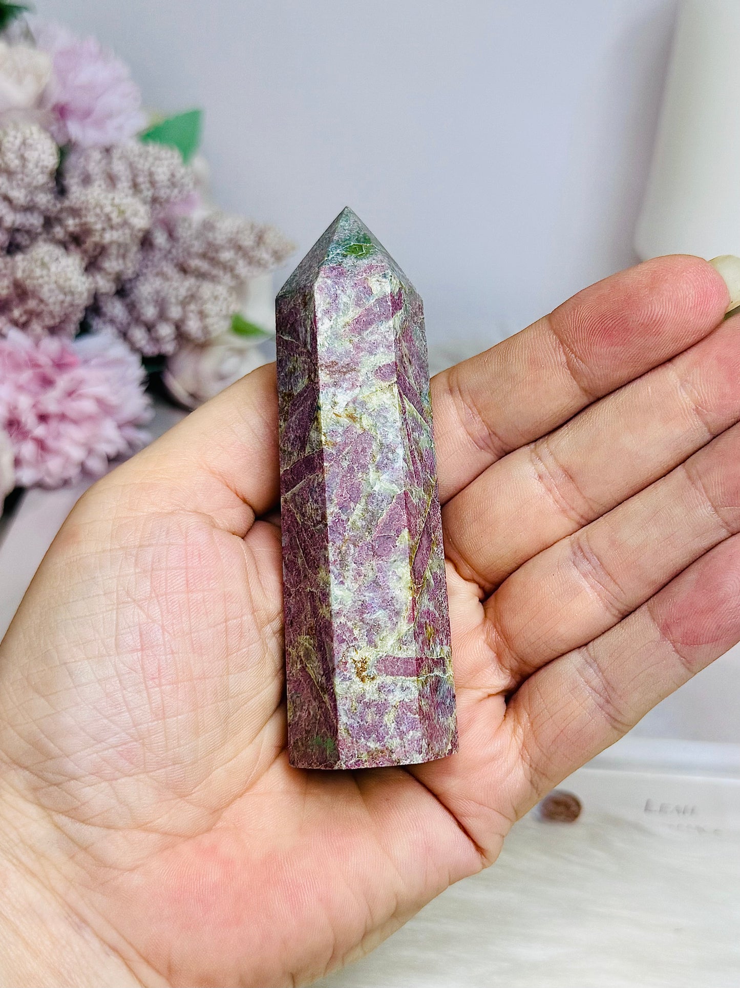 Rare Ruby In Blue Apatite Tower (UV Reactive) 9.5cm