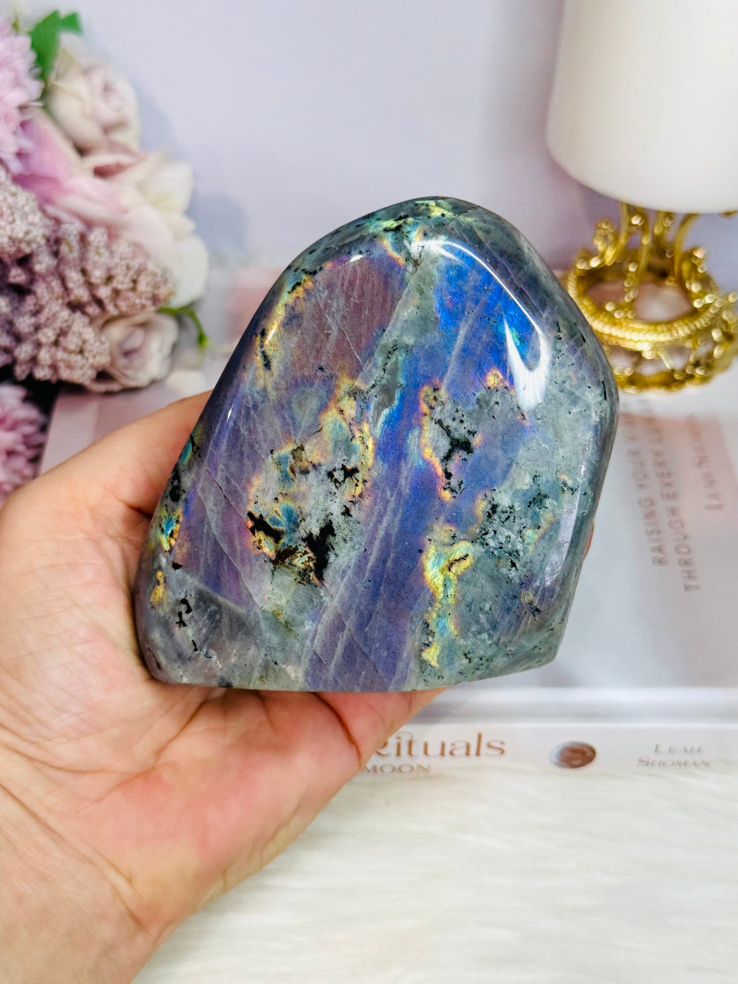 Incredibly Gorgeous Large Polished Labradorite Freeform with Amazing Flash 624grams