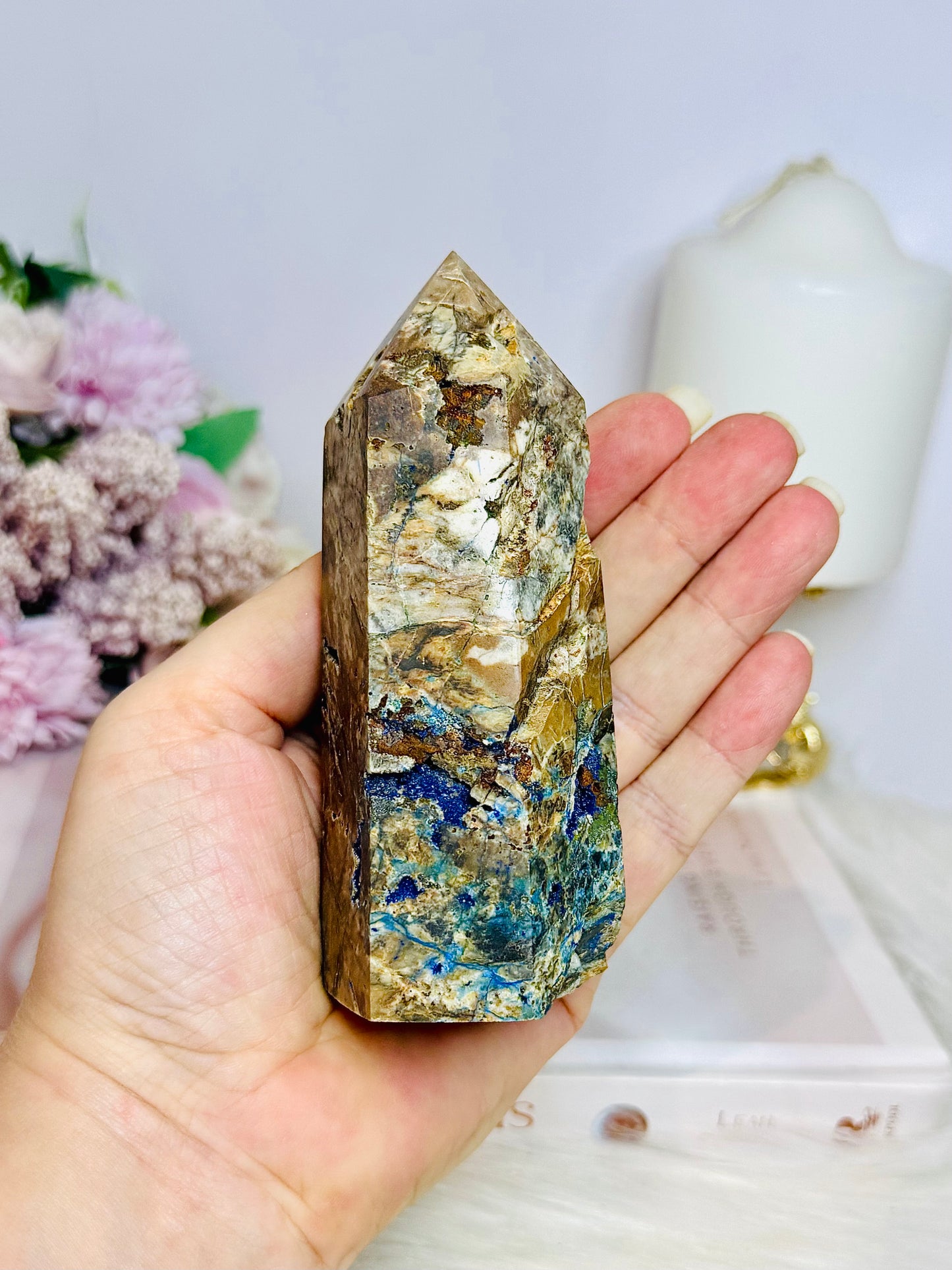 Natural Azurite Chunky Tower 12cm 362g