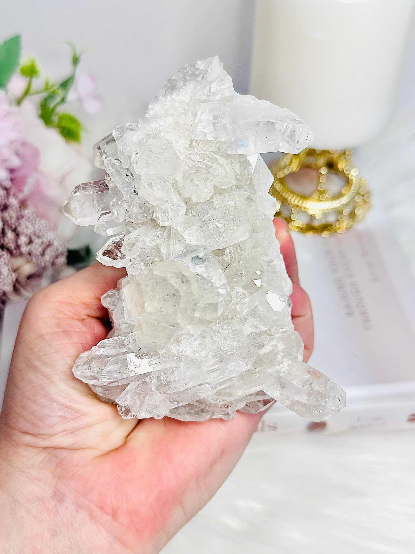 Absolutely Stunning High Quality Clear Quartz Natural Cluster Specimen From Brazil 11.5cm 415grams