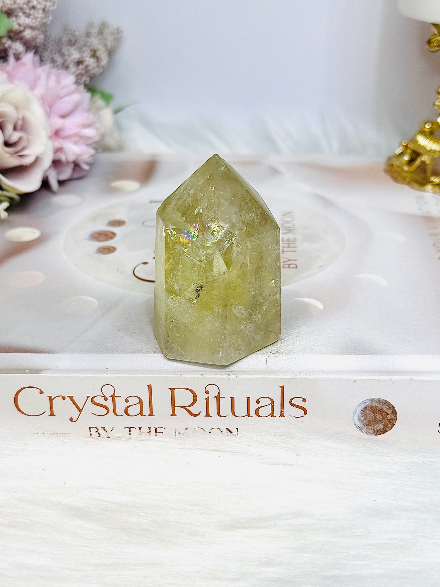 Citrine Tower with Rainbows 5cm