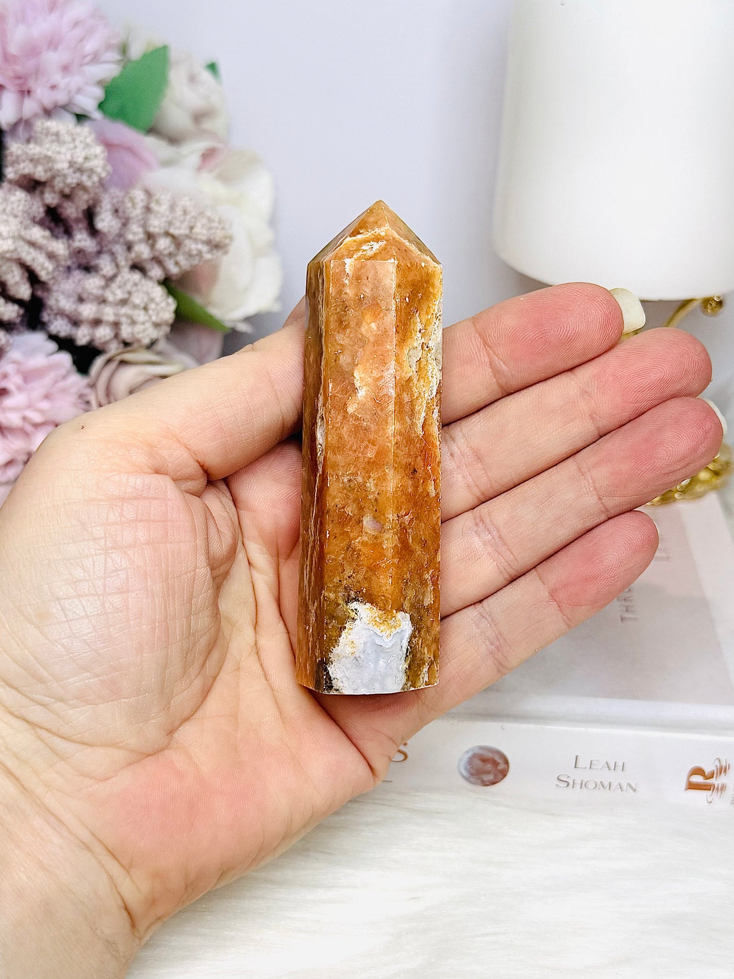 Orange Sunstone Tower 9cm