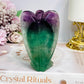 Large Rainbow Fluorite Angel Carving 9.5cm