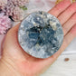 Blue Celestite Large Chunky Natural Druzy Sphere On Stand 648grams