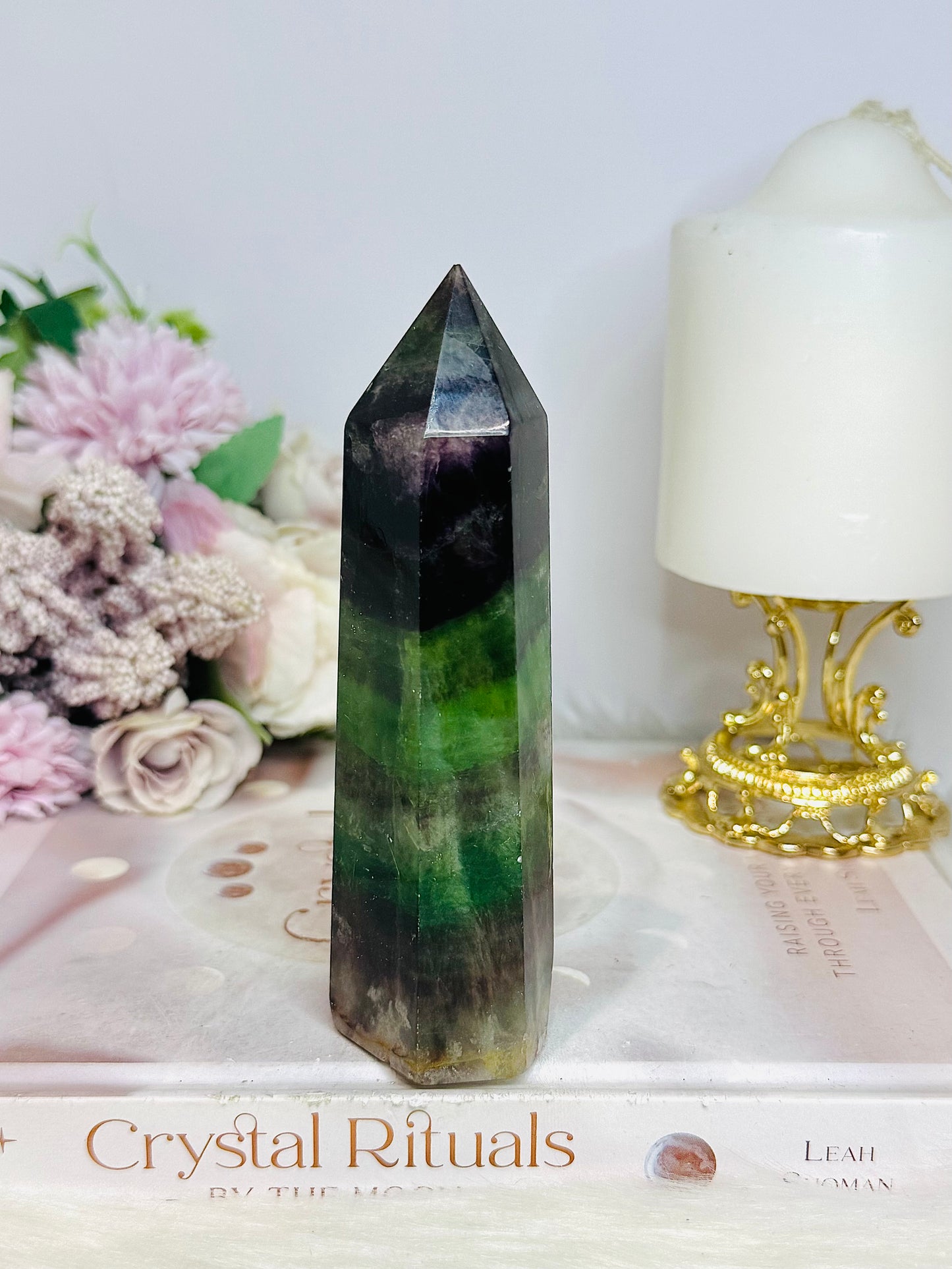 Chunky Rainbow Fluorite Tower 13cm