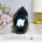 Orca Agate Carved Flame 10cm 375g