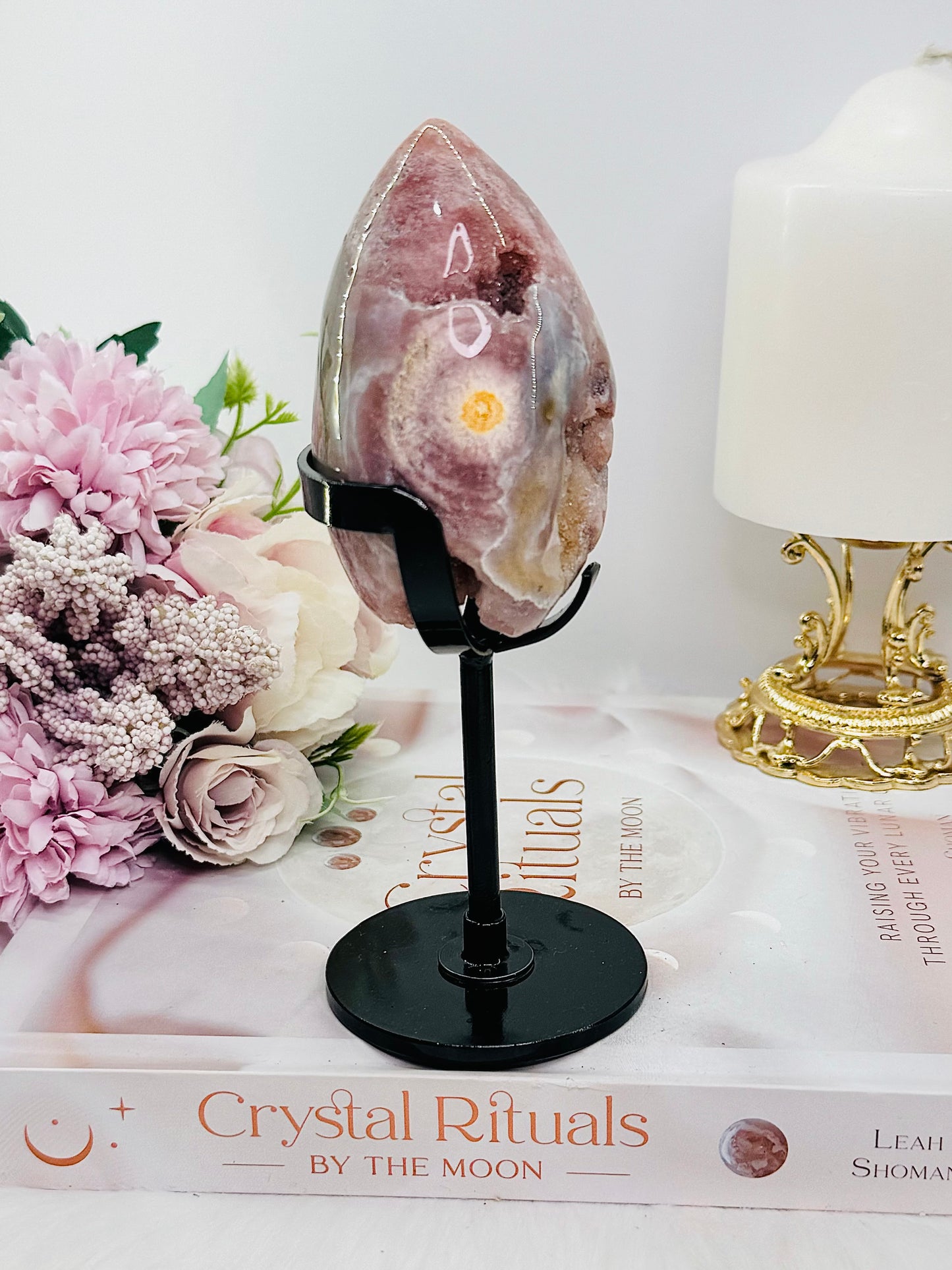 ⚜️ SALE ⚜️ Druzy Pink Amethyst Egg on Stand 16cm