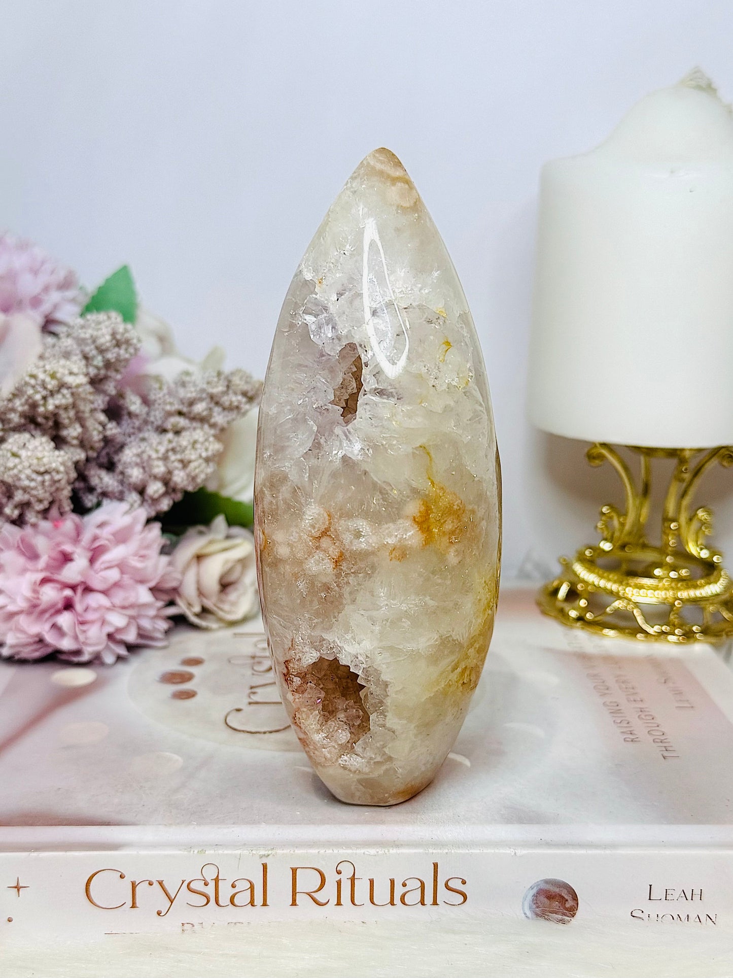 Large Flower Agate Druzy Freeform 14cm 522g