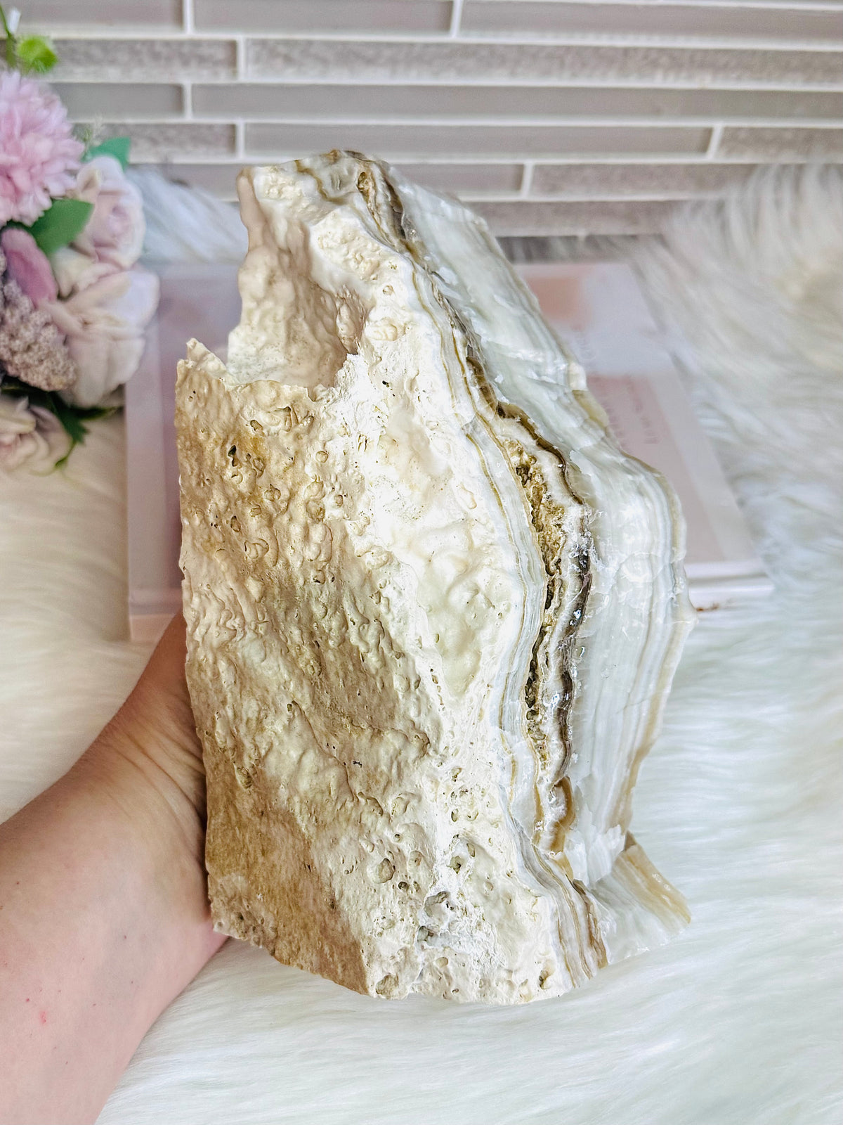 Huge Natural Aragonite Freeform | Slab 20cm Tall 2.87KG