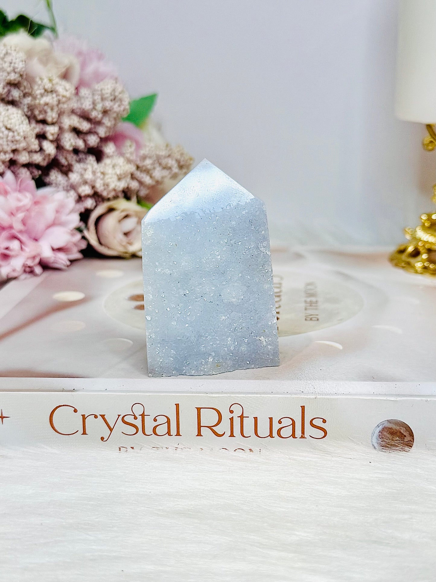 Blue Lace Agate Druzy Tower 6cm