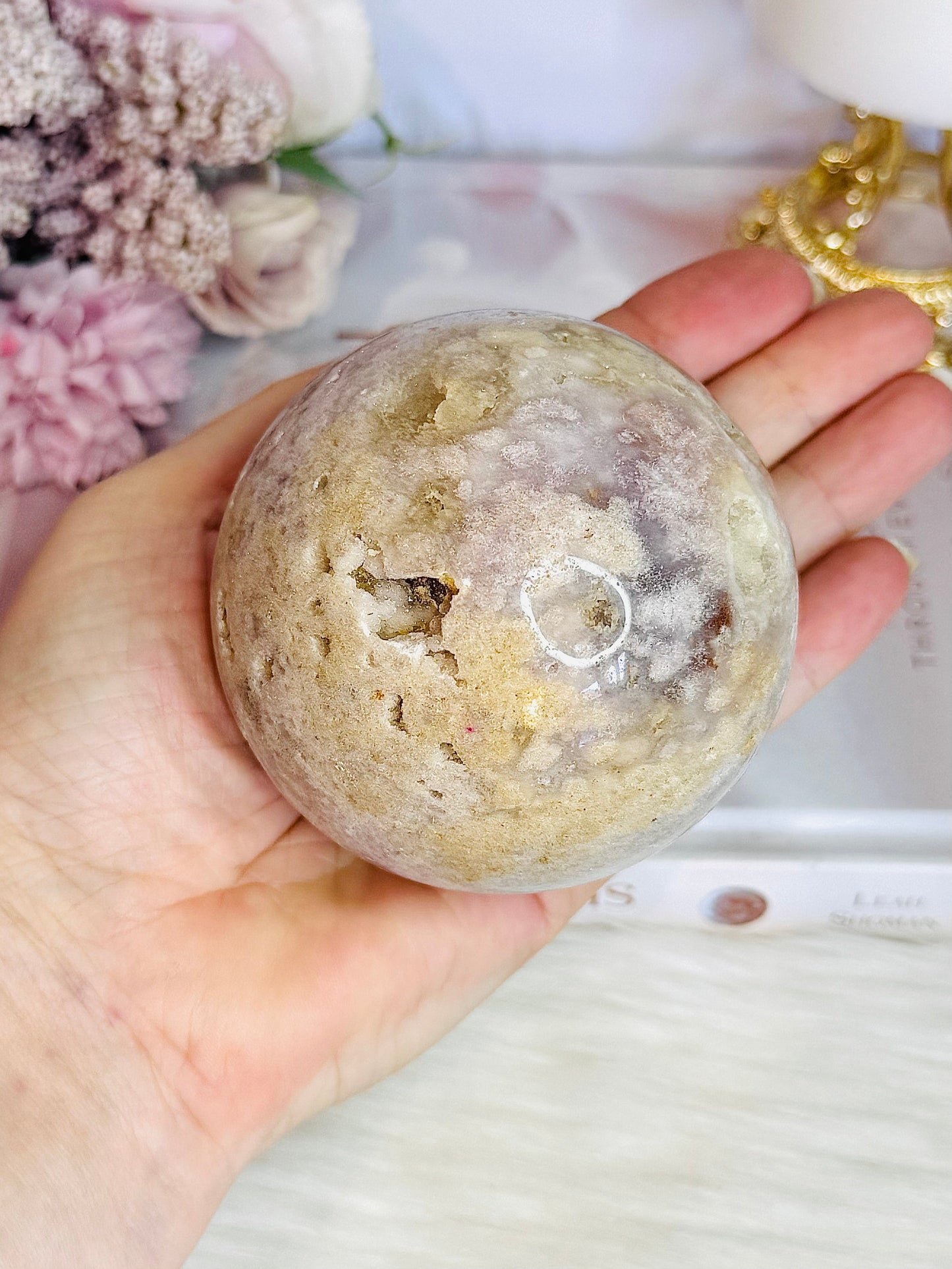 Large Pink Amethyst Sphere on Stand 8cm 538g