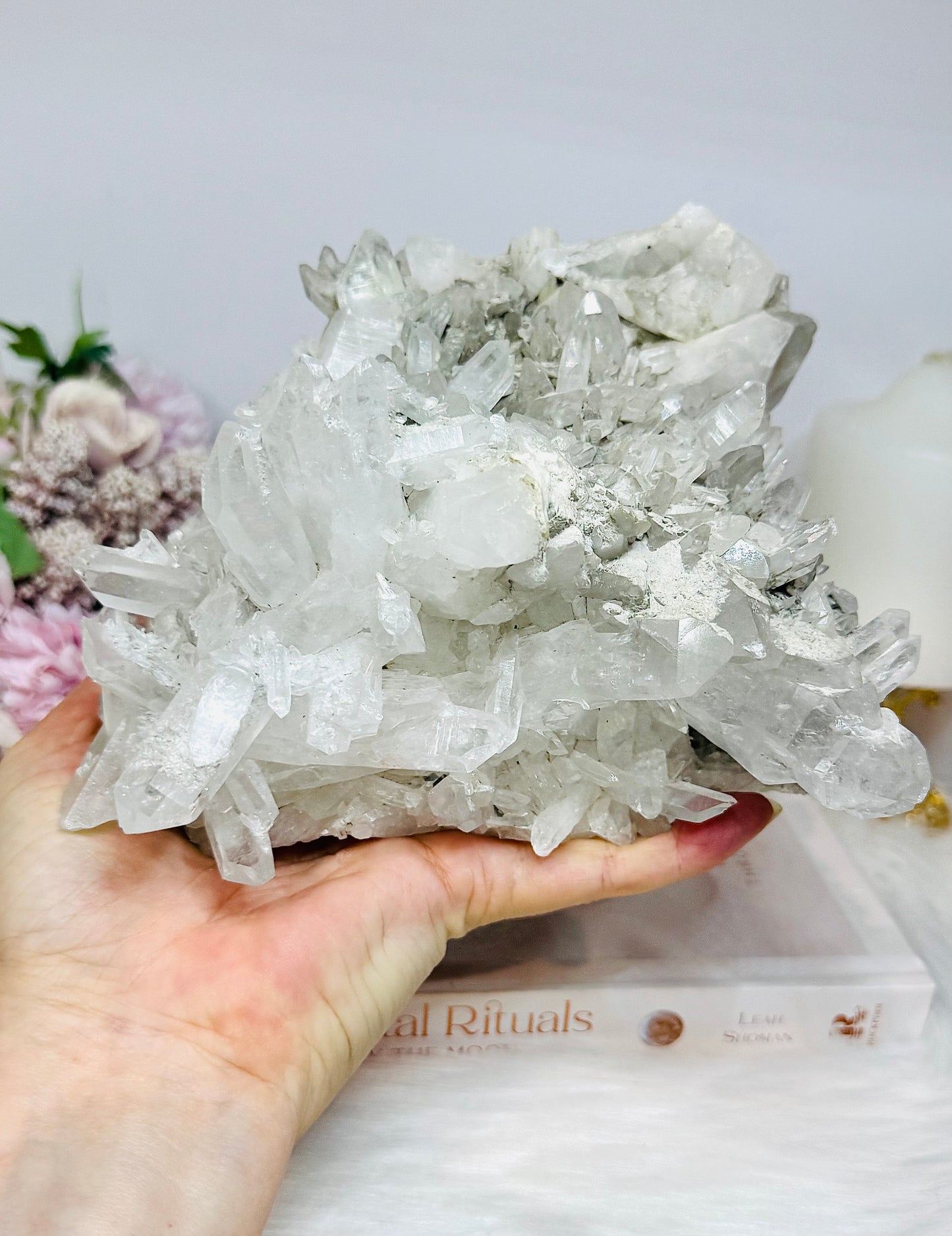 Large Clear Quartz Cluster Specimen 1.76KG