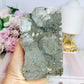 Rare Large Natural Blue Fluorite Specimen with Pyrite Inclusions 12cm 696g